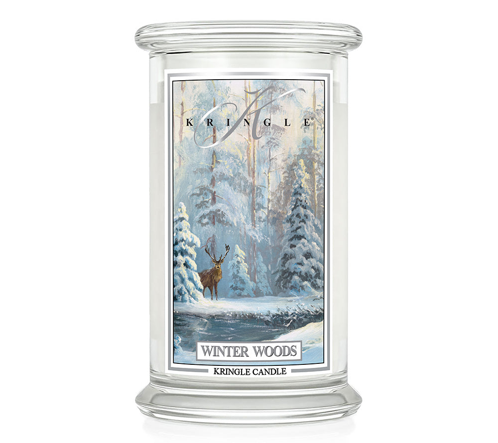 Große Classic Candle Winter Woods (22 oz-Glas, 2-Docht) Winter Woods ♥ Frischer Winterduft von Kringle Candle ♥ Mit Minze, Eukalyptus und fruchtigen Akzenten ♥ Jetzt reinschnuppern
