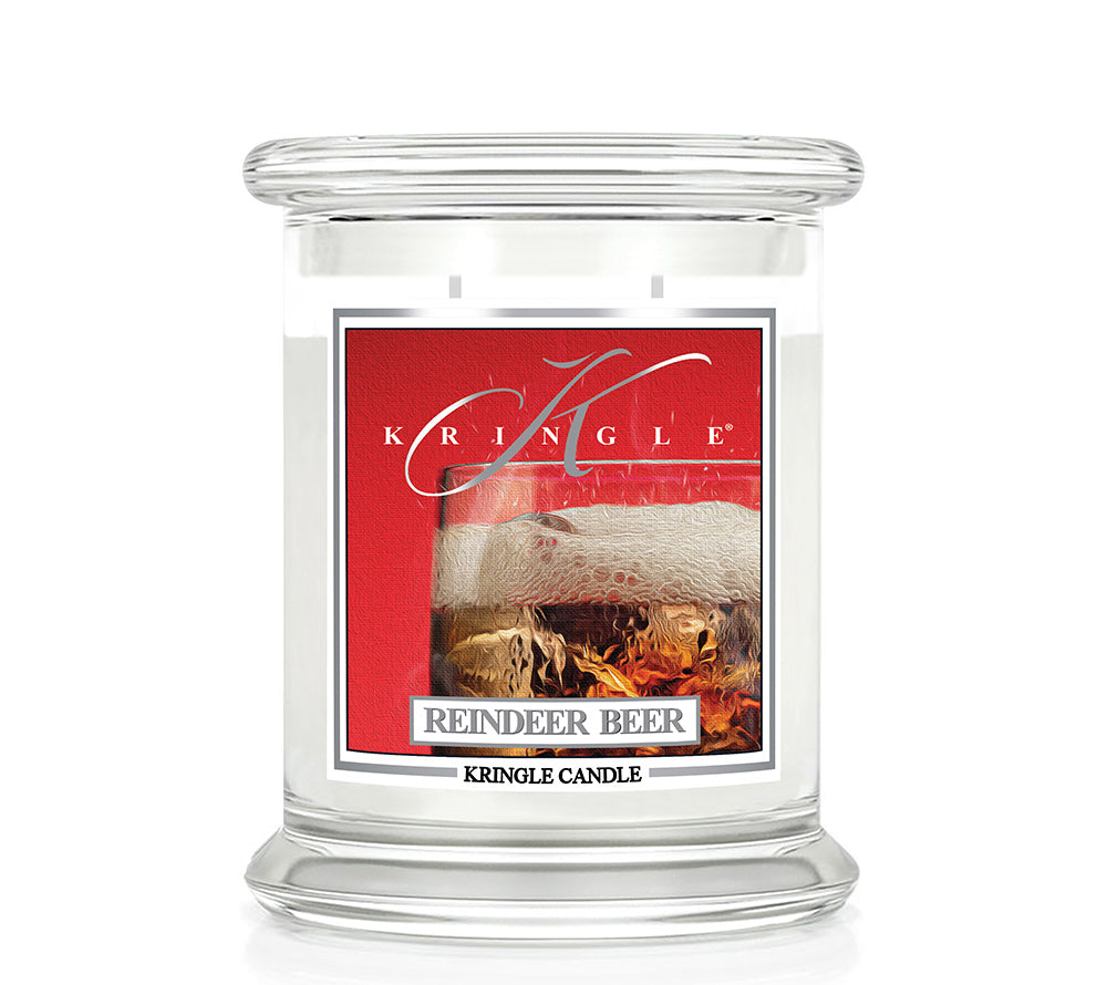 Classic Candle Reindeer Beer (14.5 oz-Glas, 2-Docht) Reindeer Beer ♥ Spritziger Winterduft von Kringle Candle ♥ Mit Root Beer, Vanille, Ingwer und Melasse ♥ Jetzt reinschnuppern 