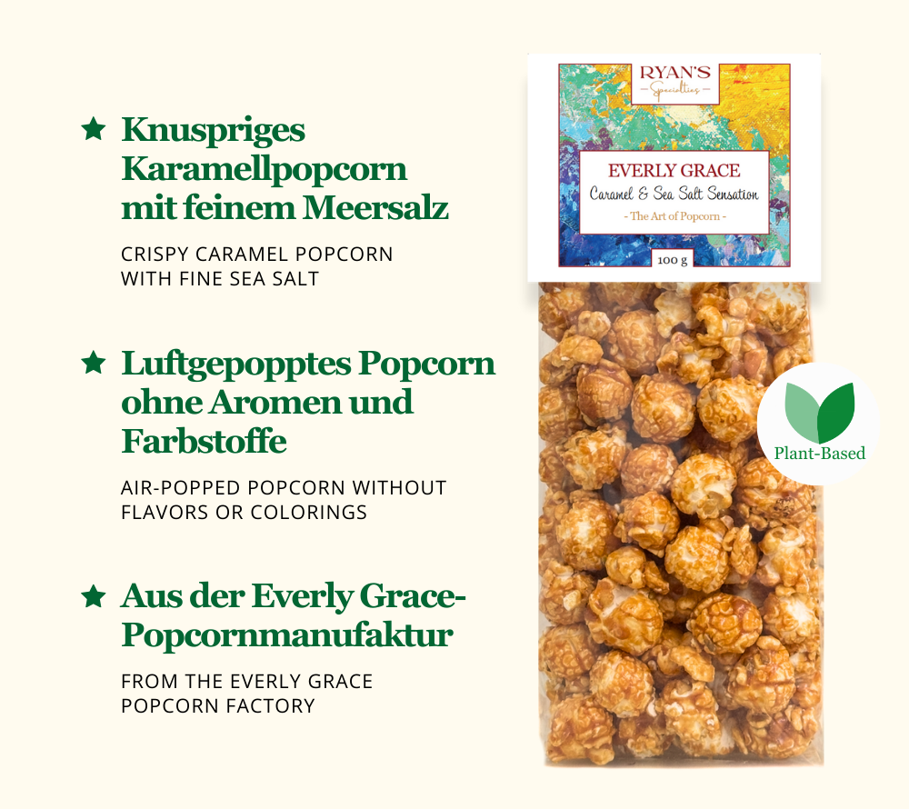 Everly Grace Popcorn Cup - Caramel & Sea Salt Sensation ☆ Mit Karamell-Überzug und Meersalz ☆ Der perfekte Snack