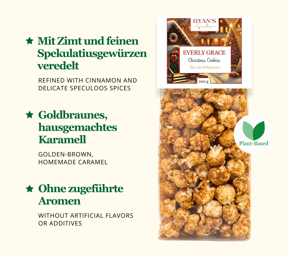 Everly Grace Popcorn - Christmas Cookie kaufen ☆ Mit Karamell und Spekulatius-Gewürzen ☆ Der perfekte Snack ☆ Mehr Sorten ☆ Jetzt probieren!