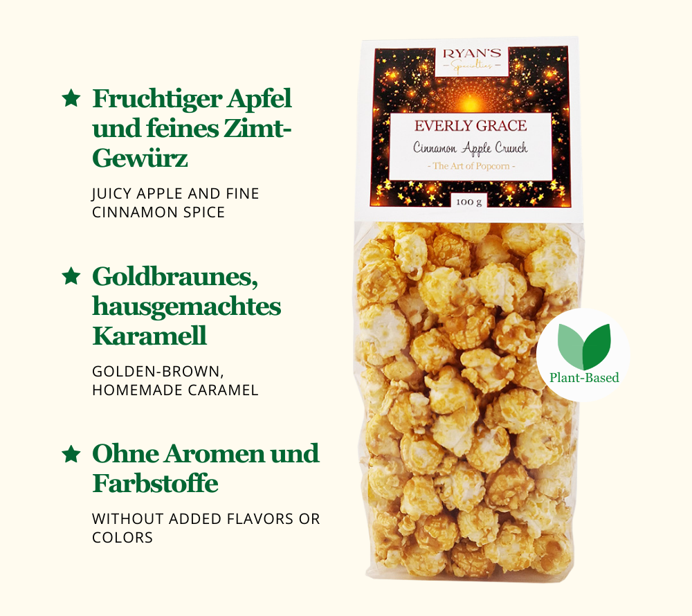 
                  
                    Everly Grace Popcorn - Cinnamon Apple Crunch kaufen ☆ Karamellpopcorn mit Apfel und köstlichen Gewürzen ☆ Mehr Sorten ☆ Jetzt probieren!
                  
                