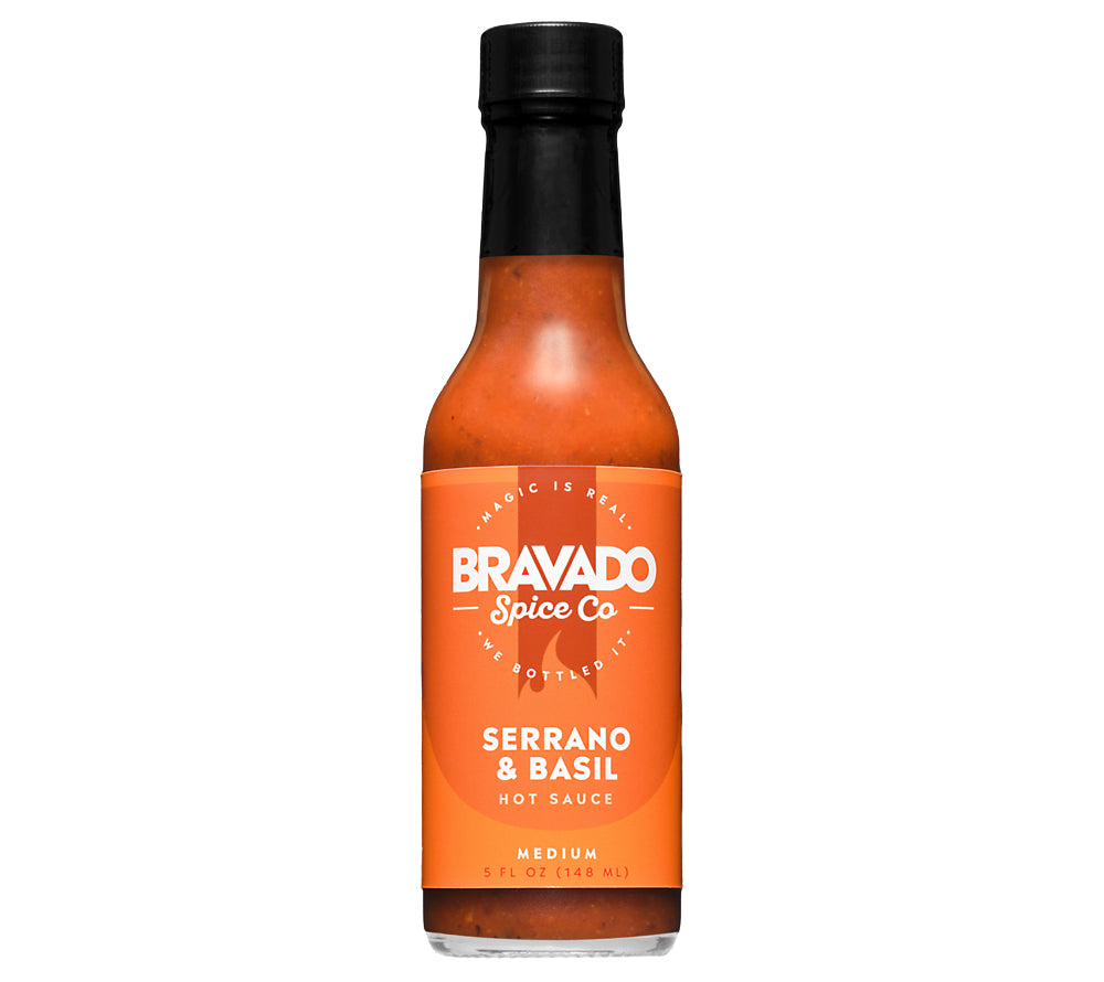 Serrano & Basil Hot Sauce ☆ Mit typisch italienischen Gewürzen ☆ Scharfe Sauce von Bravado Spice Co.