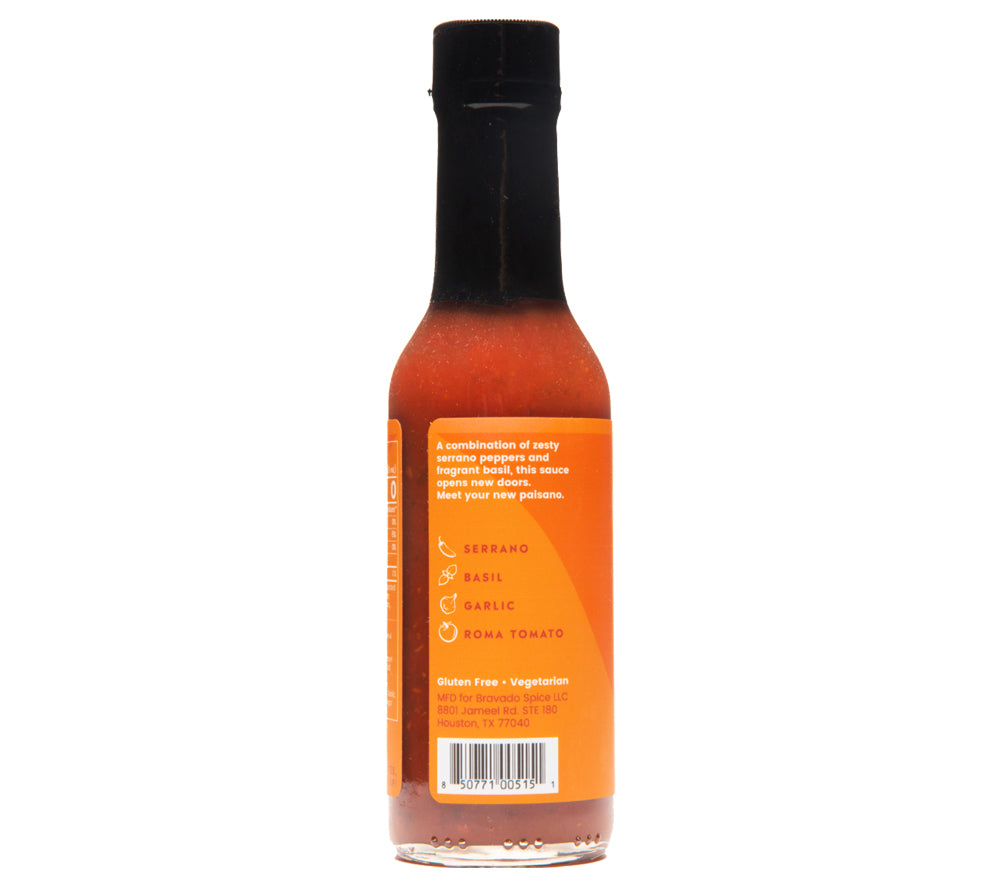 Serrano & Basil Hot Sauce ☆ Mit typisch italienischen Gewürzen ☆ Scharfe Sauce von Bravado Spice Co.