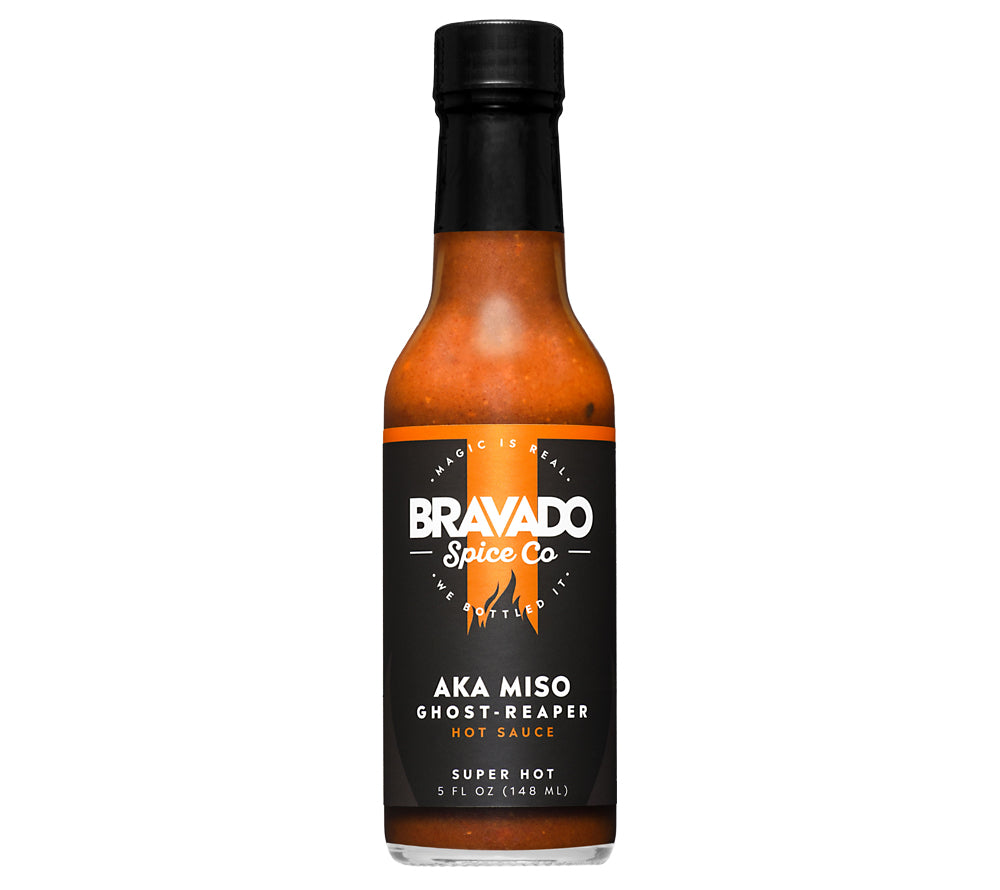 Aka Miso Ghost Reaper Hot Sauce - mit Carolina Reaper und Ghost Pepper Chilis von Bravado Spice Co.