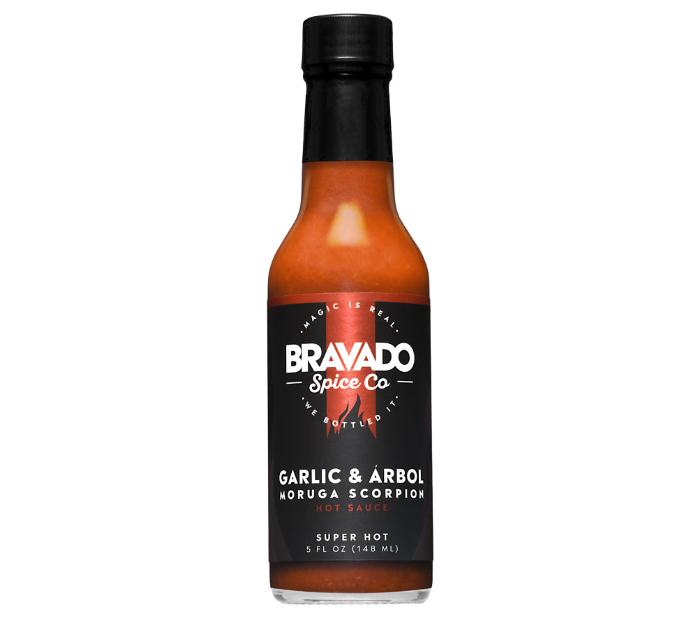 Garlic & Árbol Moruga Scorpion Hot Sauce - mit Árbol und Moruga Scorpion Chilis von Bravado Spice Co.