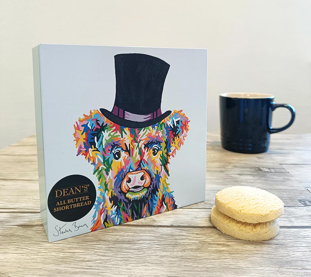 Baby McCoo All Butter Shortbread Tin ☆ Mit Design von Steven Brown ☆ Enthält Dean's All Butter Shortbread Rounds