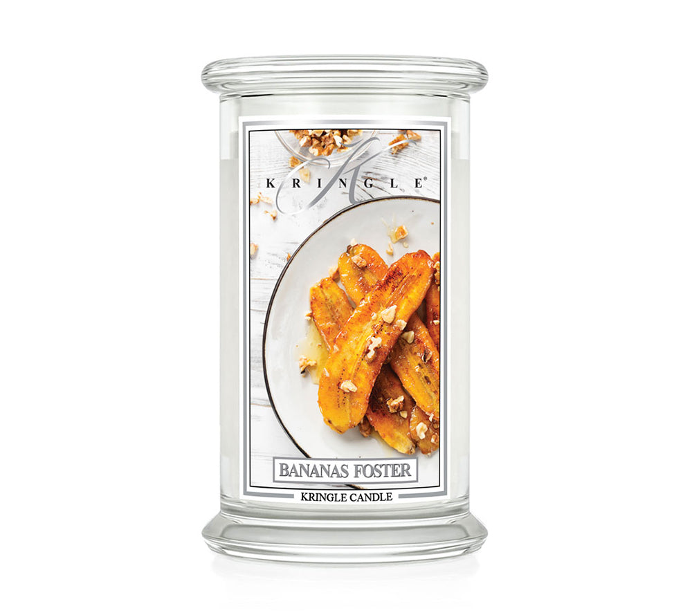 Bananas Foster Duftkerze von Kringle Candle ✚ Kringle Candle ✚ In allen Größen ✚ Große Auswahl ✚ Made in USA ✚ Weltweiter Versand