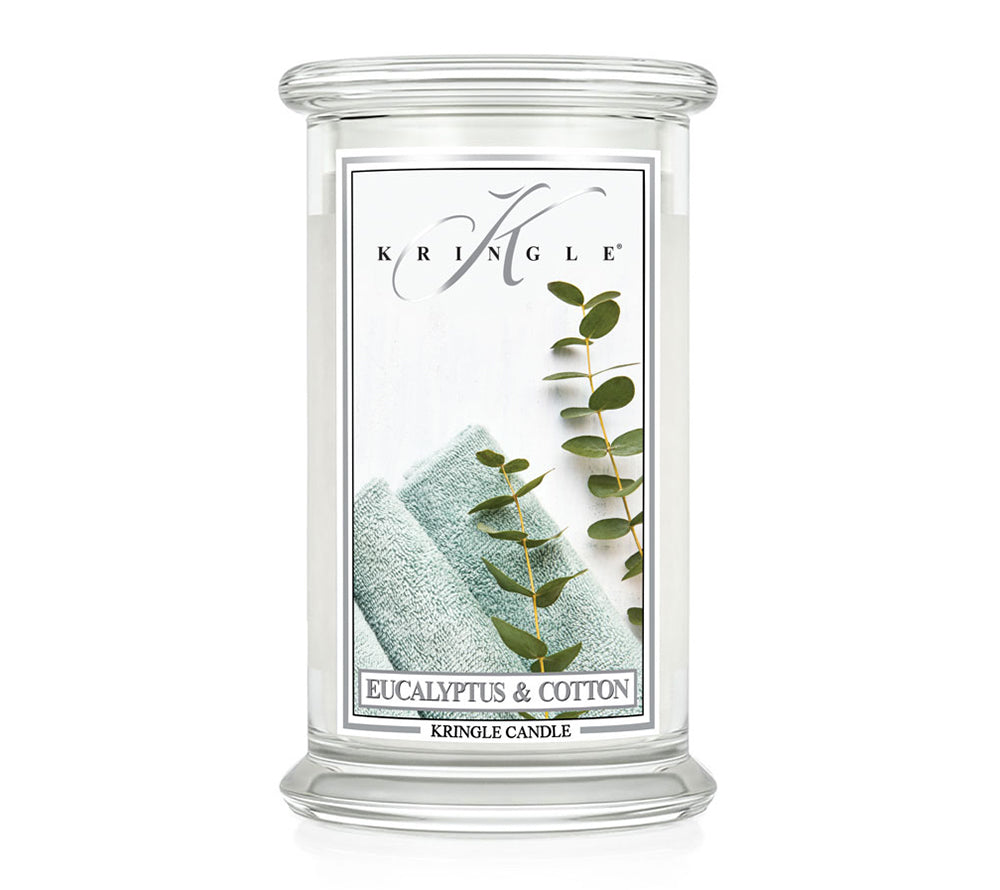 Eucalyptus Cotton Duftkerze von Kringle Candle ✚ Kringle Candle ✚ natürliche Düfte ✚ Große Auswahl ✚ Made in USA ✚ Weltweiter Versand