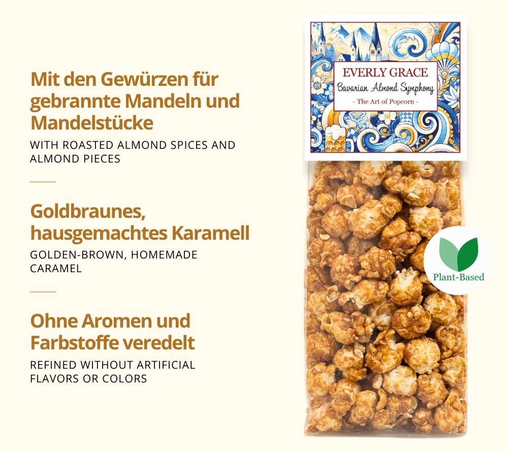 Everly Grace Popcorn Bavarian Almond online kaufen – karamellig mit Mandeln, ideal für Geschenke