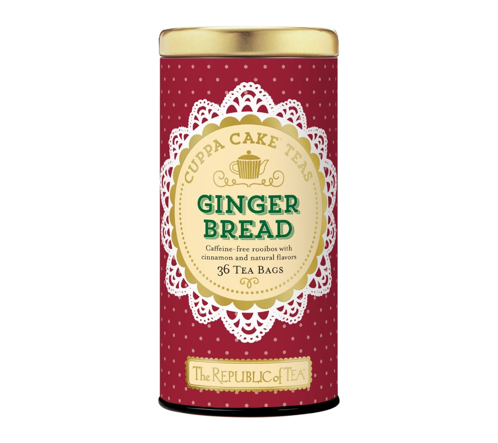 Gingerbread Cuppa Cake Red Tea von The Republic of Tea kaufen | Mit Ingwer und Zimt – das Aroma von frisch gebackenem Lebkuchen | Perfekt für kalte Herbst- und Wintertage | EU-weiter Versand
