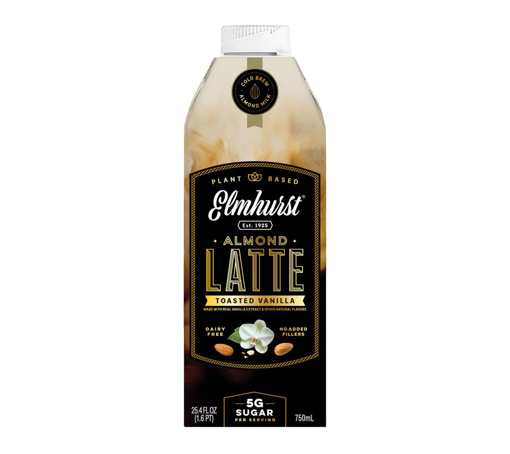 Toasted Almond Vanilla Latte von Elmhurst kaufen | Gourmet vegane Milchalternativen | Inkl. Mandel, Hafer, Cashew, Ahorn, Walnuss | Perfekt für Kaffee, Smoothies, Brei, Desserts | EU Versand