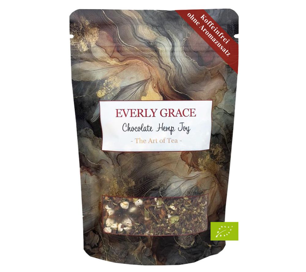 Chocolate Hemp Joy Tea von Everly Grace (80 g-Beutel Bio-Kräutertee)