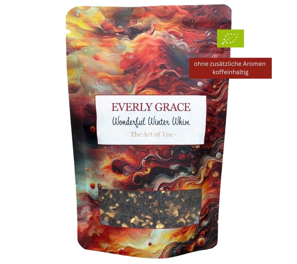 Everly Grace Wonderful Winter Whim Tee kaufen | Bio-Schwarztee ohne Aromen | Mit Ingwer, Zimt und Apfelstücken | Eine verführerische Teemischung für luxuriöse Genussmomente!