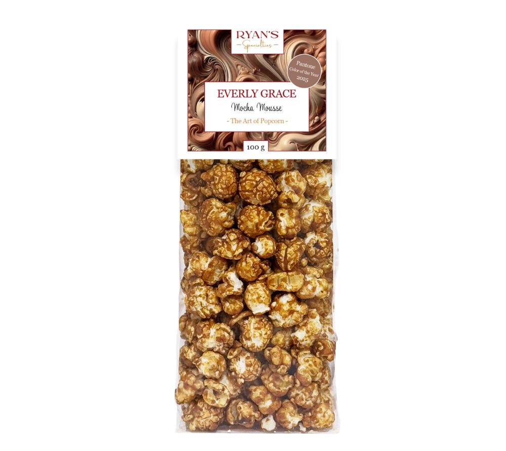 Everly Grace Popcorn - Mocha Mousse kaufen ☆ Cremiger Mocha und zarte Schokolade ☆ handgefertigt ☆ Für Kaffeeliebhaber ☆ internationaler Versand