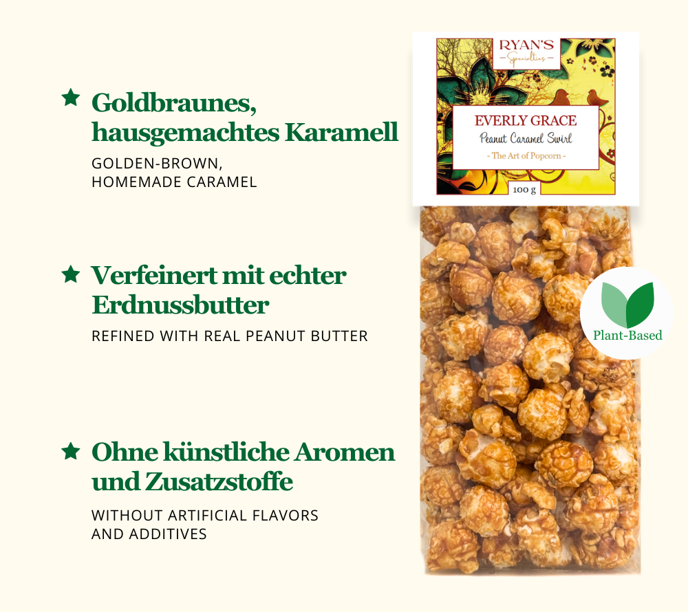 Everly Grace Popcorn Cup - Peanut Caramel Swirl kaufen ☆ Mit Karamell und Erdnussbutter ☆ Der perfekte Snack ☆ Mehr Sorten ☆ Jetzt probieren!