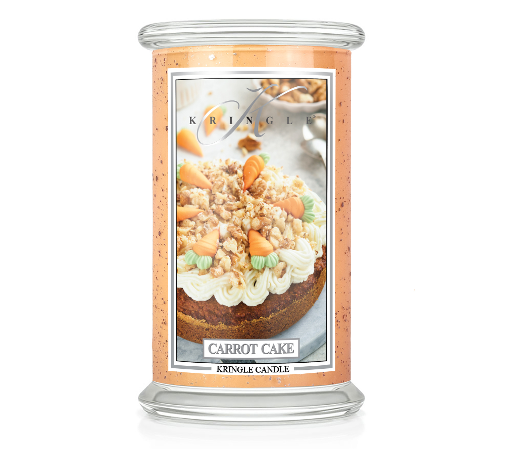 Duftkerze Carrot Cake von Kringle Candle ☆ süße Note von Karottenkuchen ☆ Zimt, Ingwer und Vanille-Frosting ☆ Jetzt kaufen!