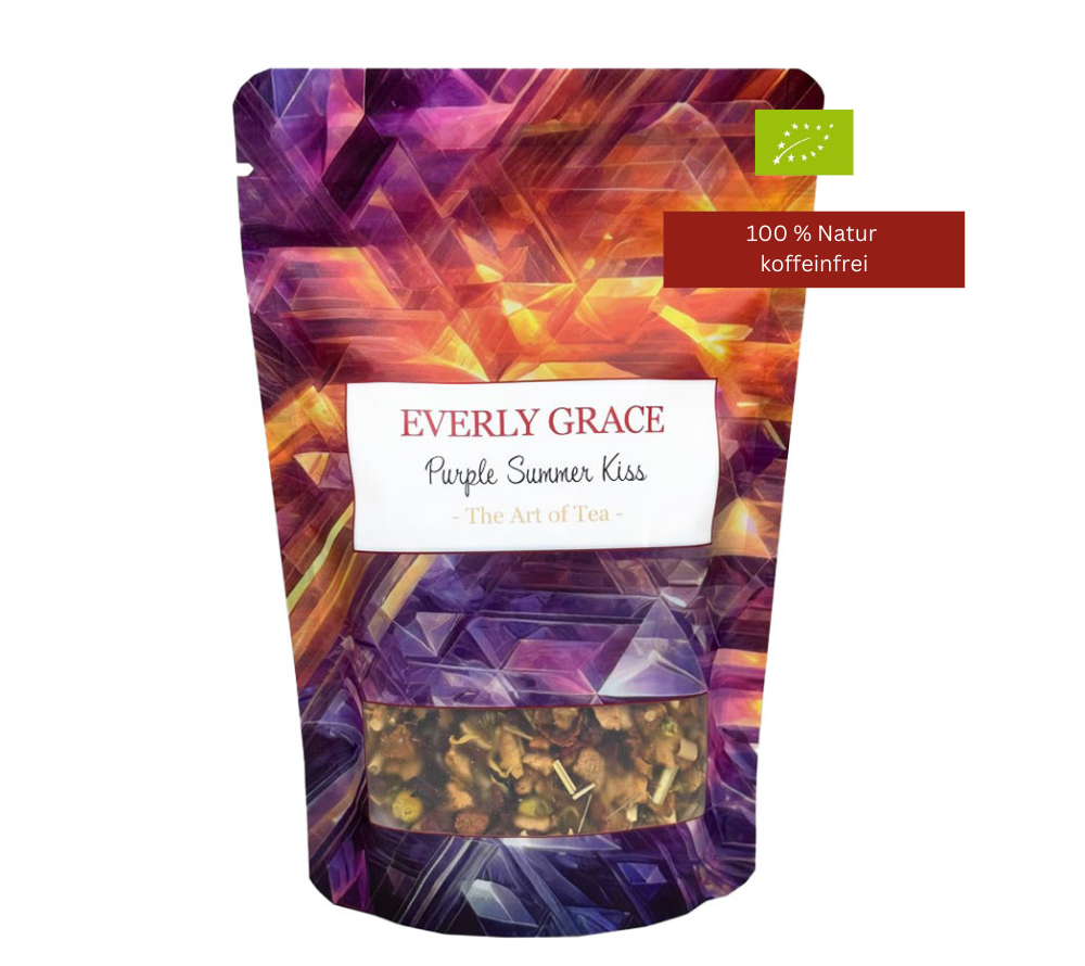 
                  
                    Everly Grace Purple Summer Kiss Tee kaufen | koffeinfreier Bio-Kräutertee | Früchtetee mit intensivem Geschmack | Heiß und kalt ein magisches Sommererlebnis
                  
                