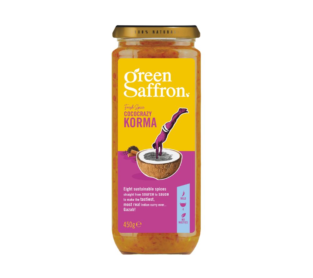 Korma Sauce von Green Saffron kaufen ☆ mit acht der feinsten Gewürze verfeinert ☆ 100 % natürlich, vegan & glutenfrei ☆ EU-weiter Versand