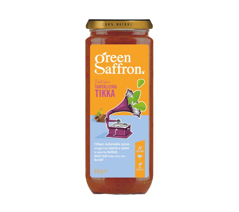 Tikka Sauce von Green Saffron kaufen ☆ Mit 15 feinen indischen Gewürzen verfeinert ☆ 100 % natürlich, vegan & glutenfrei ☆ EU-weiter Versand