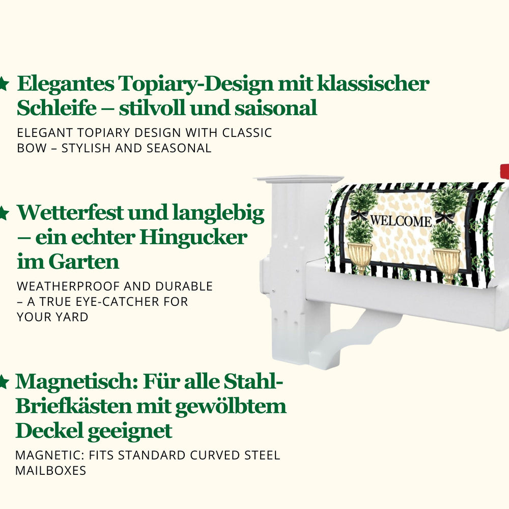
                  
                    Topiary Mailbox Cover ☆ Charmanter Willkommensgruß für Ihre US-Mailbox ☆ Magnetisch & wetterfest ☆ Jetzt kaufen!
                  
                