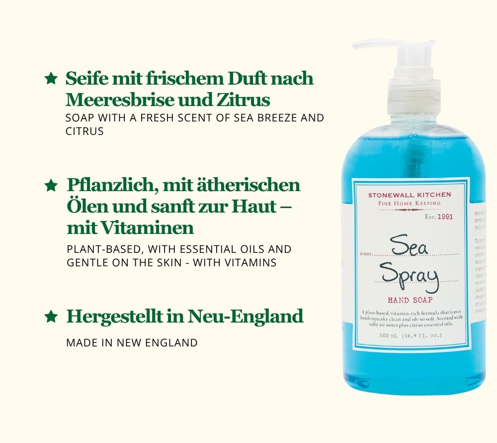 Frische Meeresbrise für die Hände ★ Sea Spray Hand Soap mit pflanzlicher Formel & Zitrusduft ★ Sanfte Reinigung mit ätherischen Ölen ★ Jetzt entdecken!