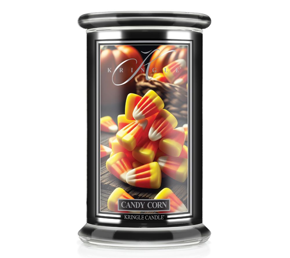 Candy Corn als großes Kerzenglas - Limited Edition (22 oz-Glas, 2-Docht) aus der Halloween Limited Edition von Kringle Candle