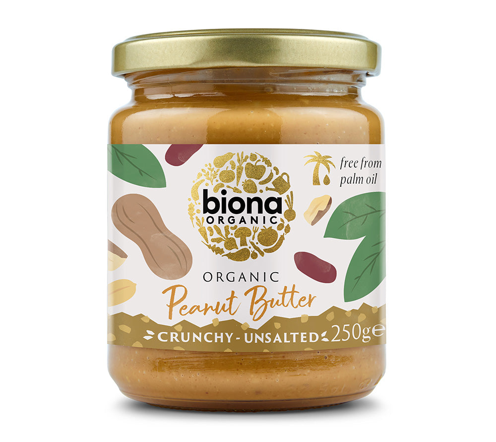 Bio zertifizierte Erdnussbutter von Biona ☆ 100 % natürliche Zutaten ☆ mit feinen Erdnussbutter Stücken ☆ Probieren Sie selbst! 
