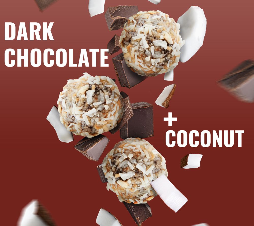 
                  
                    Dark Chocolate Coconut Bites von The Gluten Free Brothers bei American Heritage – vegan, glutenfrei & proteinreich. Perfekter Snackgenuss.
                  
                