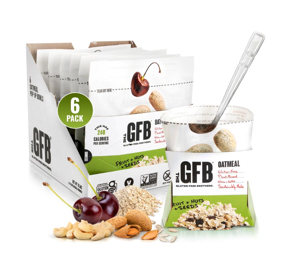 Fruit, Nuts & Seeds Oatmeal von The Gluten Free Brothers bei American Heritage – glutenfrei, vegan & proteinreich mit Hafer, Früchten & Nüssen.