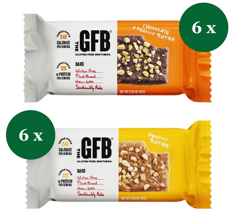 Variety Pack Peanut Butter & Chocolate Peanut Butter Bars von GFB The Gluten Free Brothers
