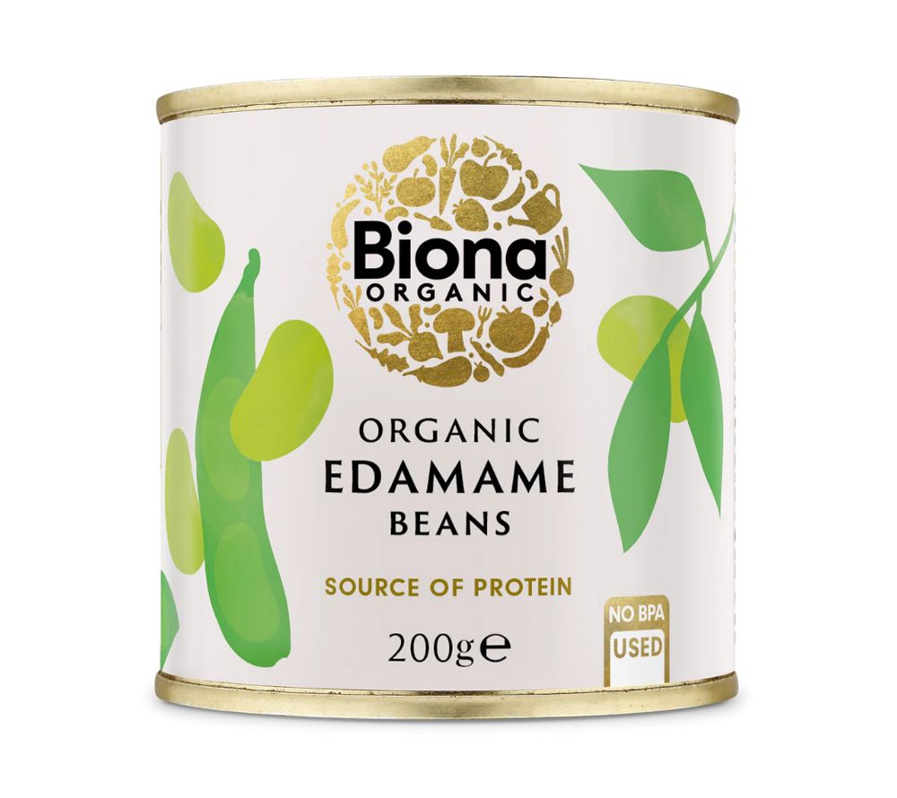 
                  
                    Biona Organic Edamame Beans – proteinreiche, ballaststoffhaltige Bio-Sojabohnen, reich an Vitamin K. Perfekt für Suppen, Salate, Bowls oder als gesunder Snack, ohne Salz oder Zucker.
                  
                