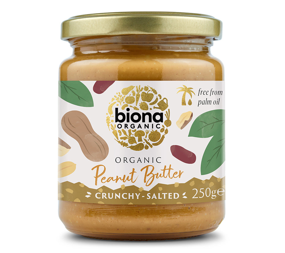 Crunchy Peanut Butter - stückige Erdnusscreme von Biona - Bio, ohne Palmfett