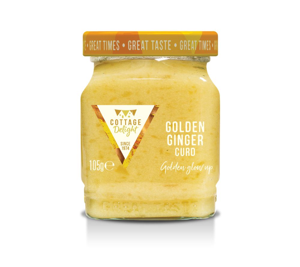 Golden Ginger Curd von Cottage Delight: cremig, mild & fein mit Ingwer. Perfekt für Scones, Desserts und Frühstück. Jetzt bei American Heritage entdecken