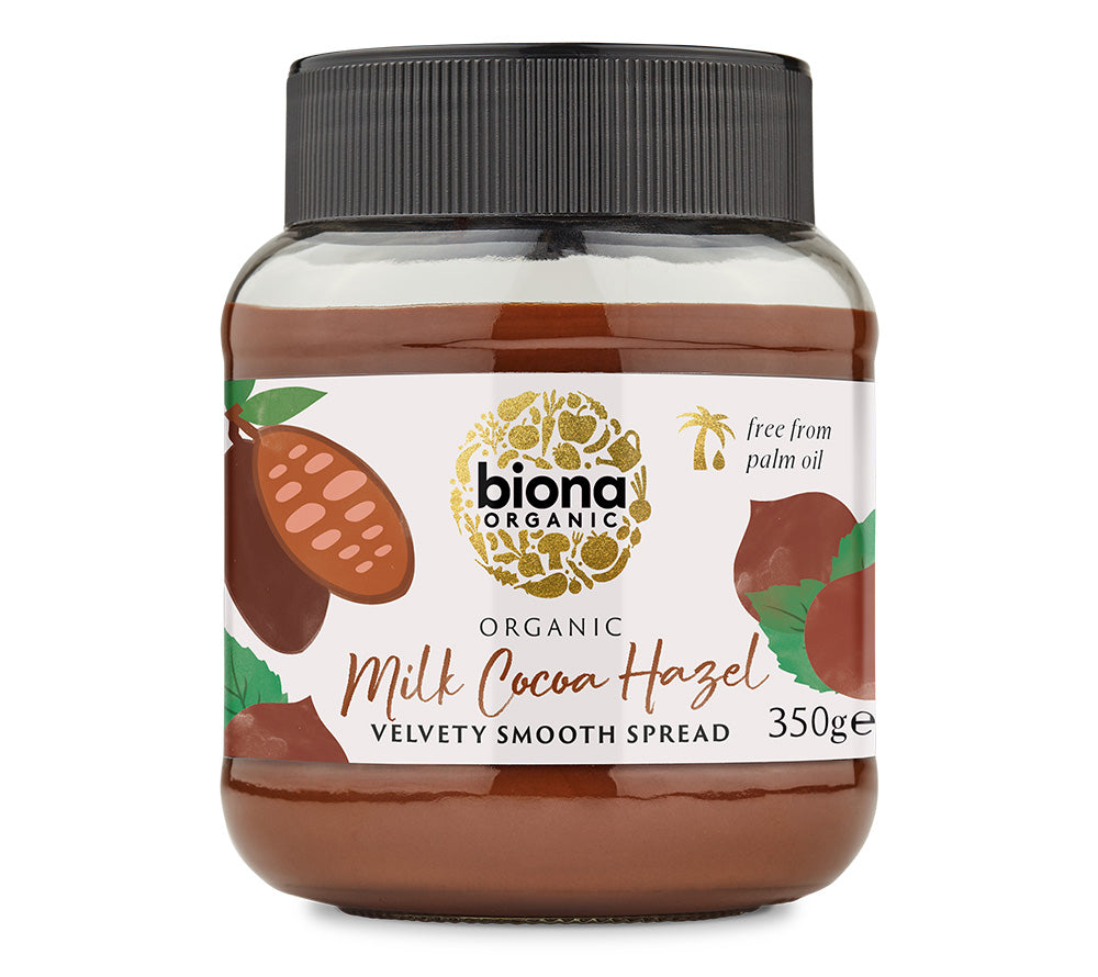 Haselnusscreme - Milk Cocoa Hazelnut Spread von Biona Organic kaufen | Nusscreme | Große Auswahl an Nussbutter| Perfekt auf Toast, Pfannkuchen oder Smoothies