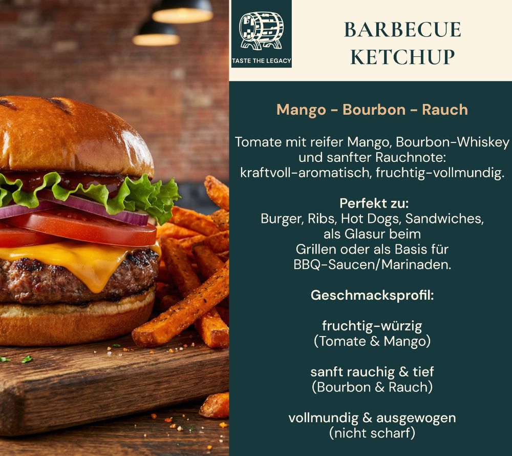 Easton Reed Barbecue Ketchup: Fruchtig-rauchiger Tomatenketchup mit feiner Würze. Ideal zu Grillgerichten, Burgern, Ribs und als BBQ-Dip oder Glasur.
