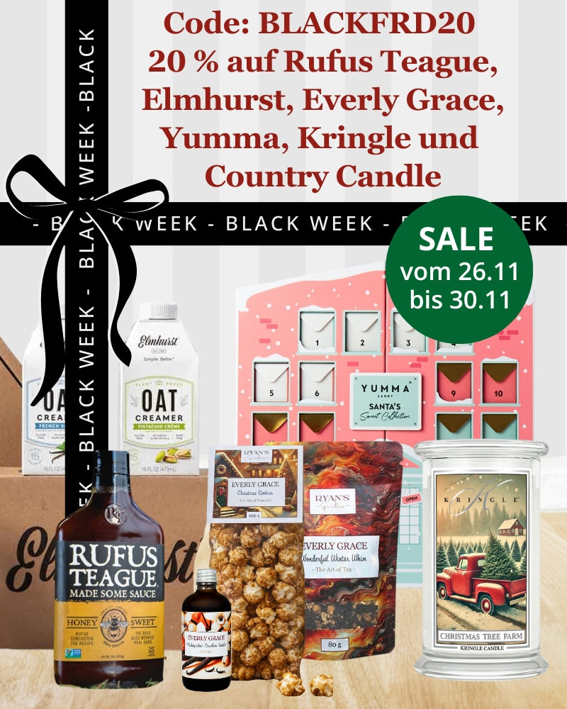 Black Week Banner: 20 % Rabatt mit Code BLACKFRD20 auf Everly Grace, Rufus Teague, Elmhurst & weitere Marken
