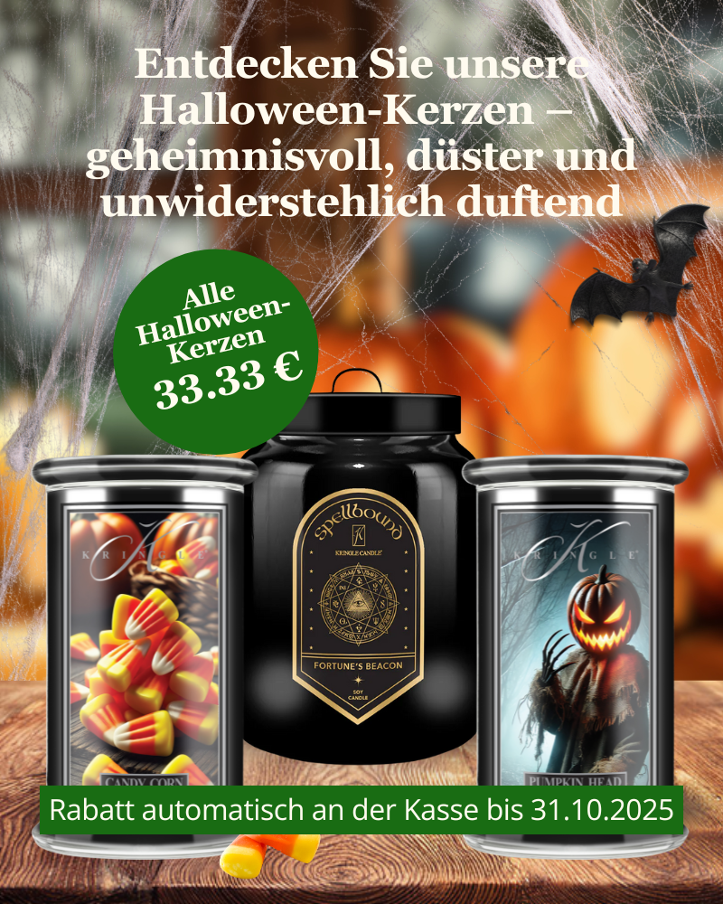 Gruselige Halloween-Kerzen für mystische Momente ☆ Dunkle Deko mit Kürbissen & Spinnweben ☆ Jetzt entdecken!