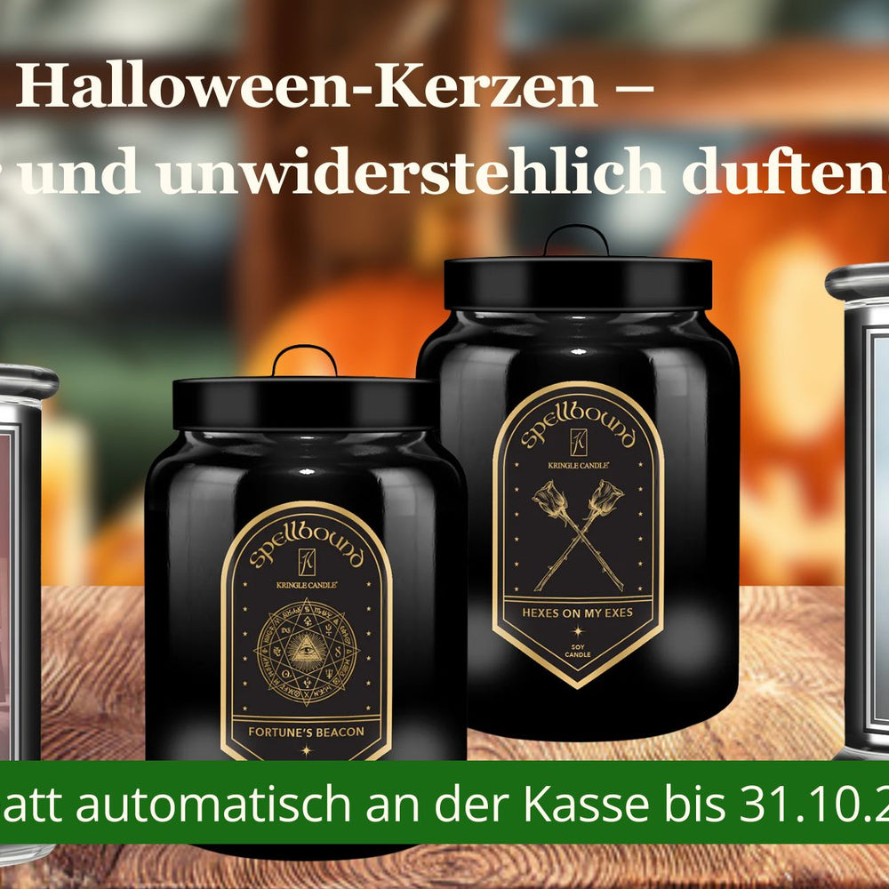 Gruselige Halloween-Kerzen für mystische Momente ☆ Dunkle Deko mit Kürbissen & Spinnweben ☆ Jetzt entdecken!