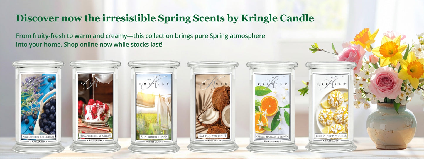 From fruity-fresh to warm and creamy—this Spring Kringle Candle collection brings pure Spring atmosphere into your home. Shop online now