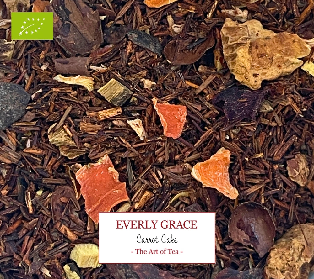 Everly Grace Carrot Cake Bio Rooibos mit Karotte, Apfel, und Kakaoschalen