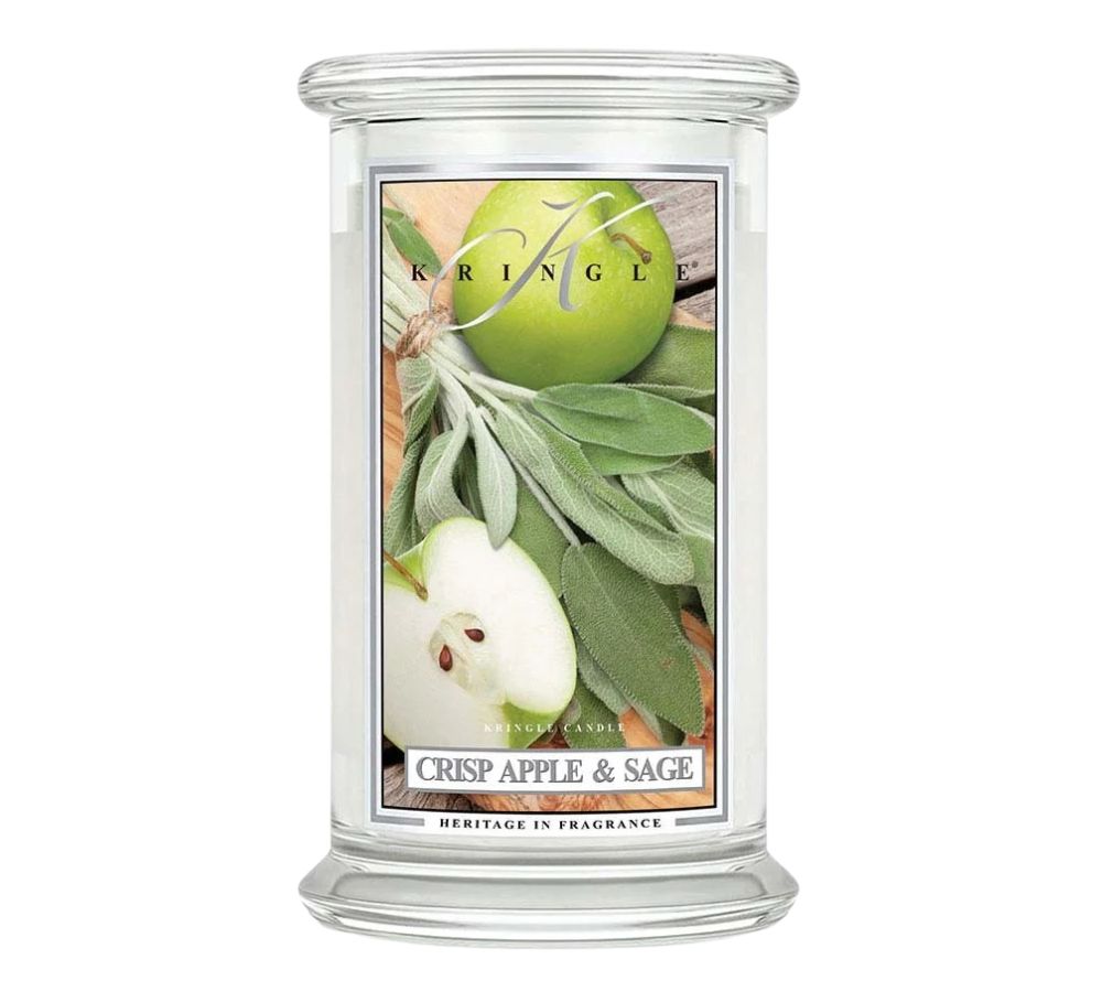 Crisp Apple & Sage Large Jar von Kringle Candle bei American Heritage ☆ Duftkerze Crisp Apple & Sage  ♥ Frischer & fruchtiger Duft ♥ Für den Sommer ♥ Bietet eine warme Atmosphäre ♥ Importiert aus den USA » Jetzt schnuppern! 