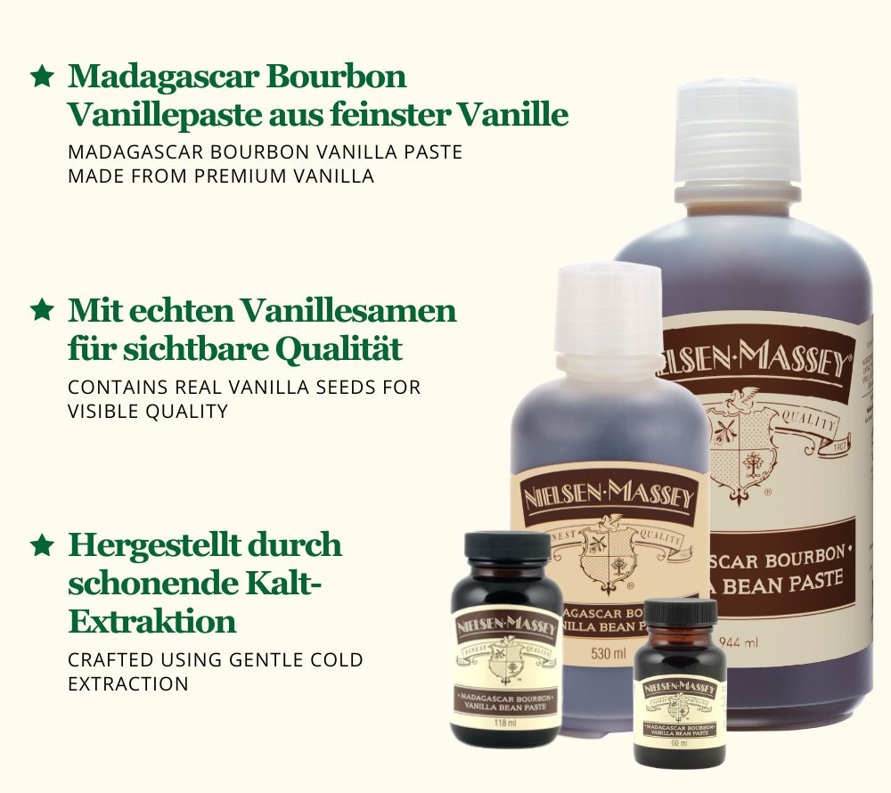 Vanillepaste von Nielsen Massey ☆ Feinste Vanille ☆ Süß & samtig im Geschmack ☆ Natürliche Extrakte zum Backen & Kochen ☆ Jetzt bestellen!