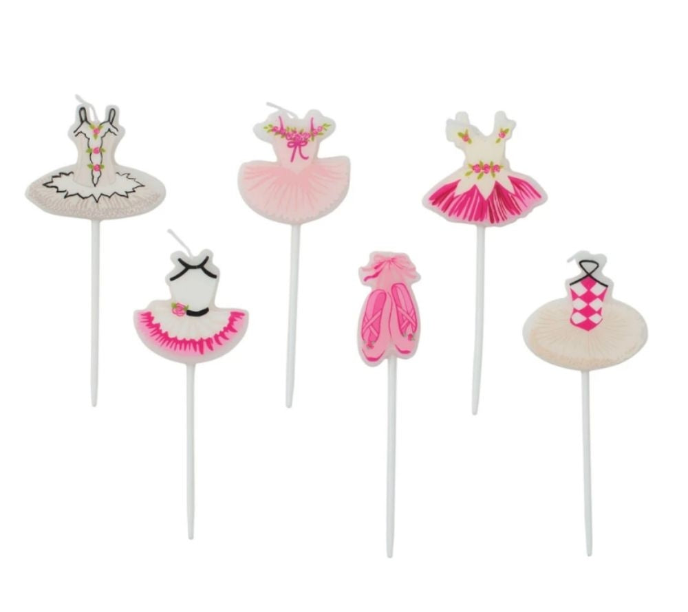 Geburtstagskerzen Ballett Kleider (Tutus) von Caspari (6 Stück)