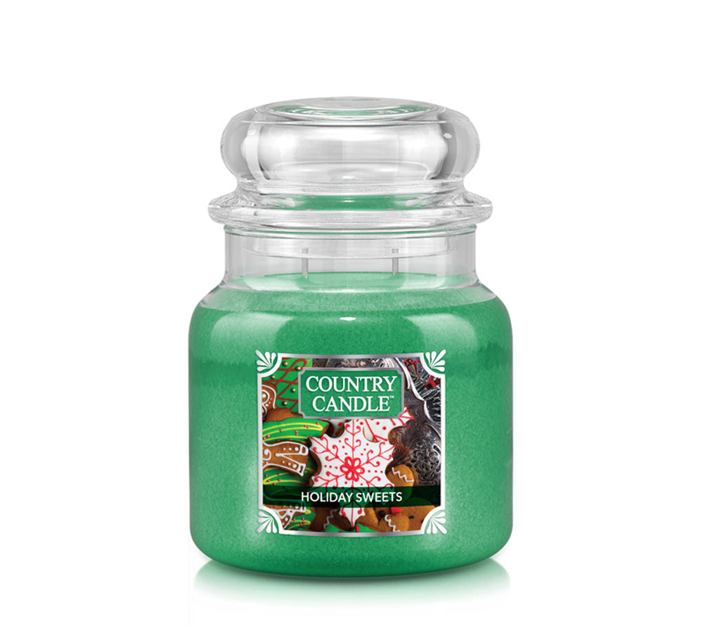 Medium Jar Holiday Sweets (16 oz-Glas, 2-Docht) Holiday Sweets von Country Candle ☆ Süßer Schatz mit Vanille, Himbeeren und Zitrone ☆ wie frisch aus der Weihnachtsbäckerei ☆ Jetzt bestellen!