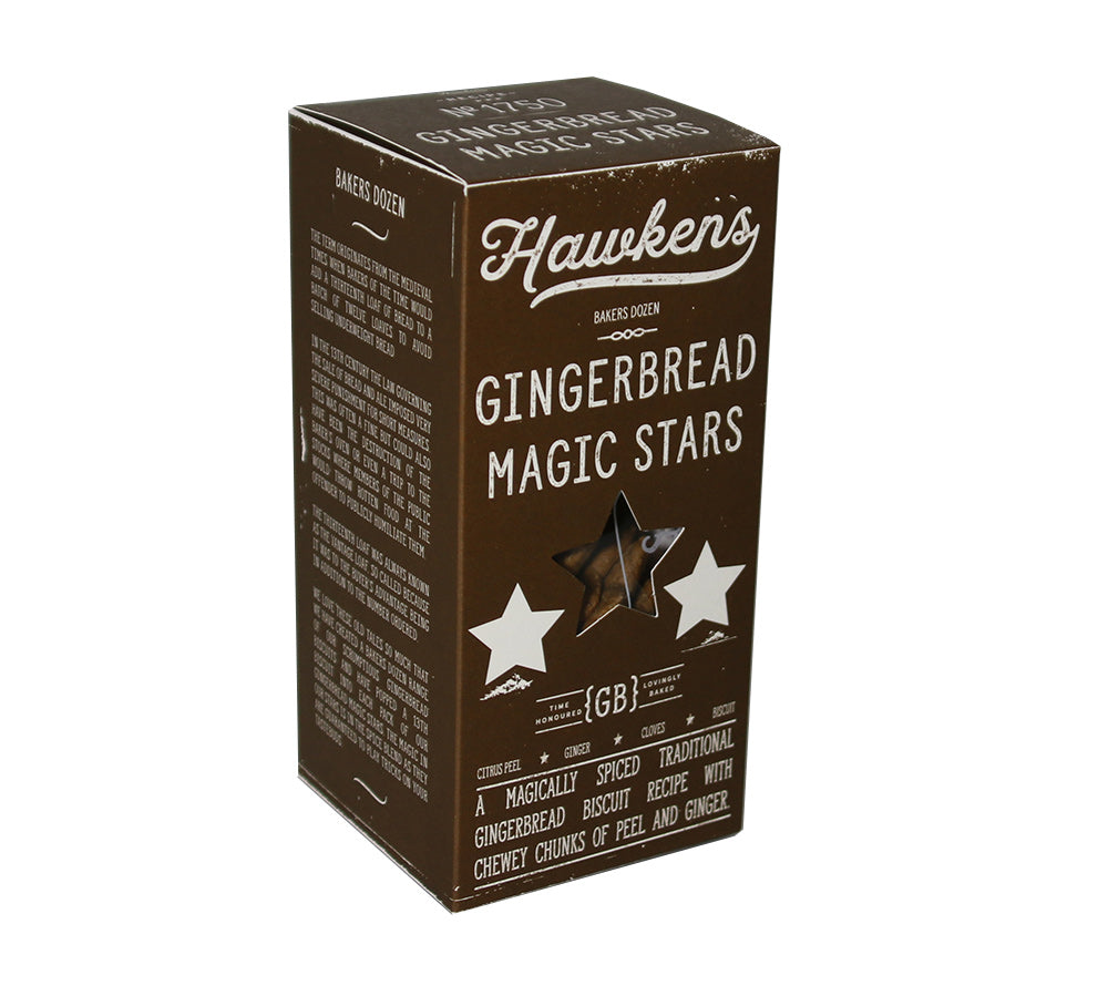 Magic Stars Gingerbread Cookies von Hawkens Gingerbread  ☆ Mit einem Hauch Zitrus und karamellisierten Ingwerstückchen  ☆ Aus England  ☆ Jetzt probieren
