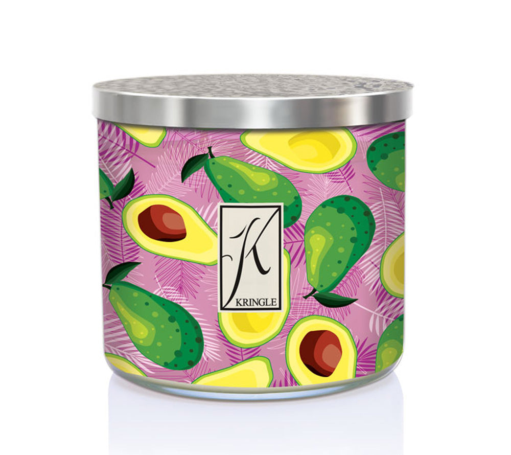 Avocado & Palm Soy Blend Tumbler (14.5 oz-Glas, 3-Docht) Avocado & Palm Duftkerze von Kringle Candle ♥ Mit sonnengereiften Avocados, Melone und Palmblättern ♥ Ein dufter Strandspaziergang