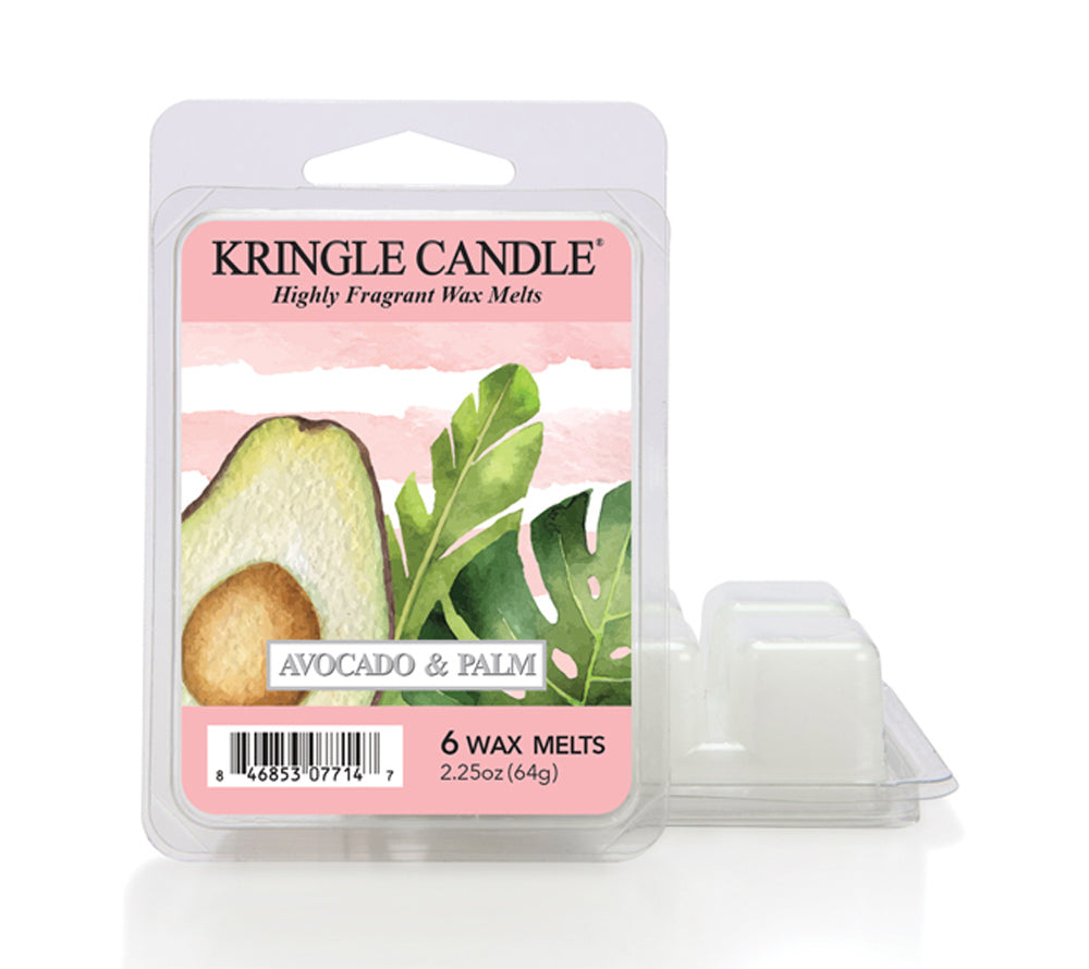 Wax Melts Avocado & Palm, 6er Pack Avocado & Palm Duftkerze von Kringle Candle ♥ Mit sonnengereiften Avocados, Melone und Palmblättern ♥ Ein dufter Strandspaziergang