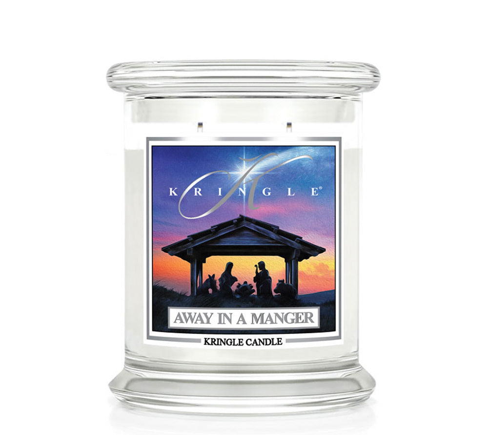 Classic Candle Away In A Manger (14.5 oz-Glas, 2-Docht) Away in a Manger von Kringle Candle ☆ Klassische Weihnachtsaromen ☆ Noten von Orange, Muskat, Nelken, Zimt und Vanille ☆ Jetzt bestellen!