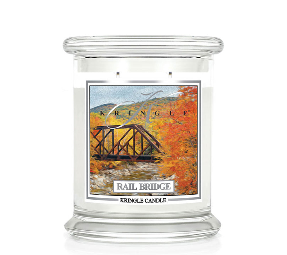 Classic Candle Rail Bridge (14.5 oz-Glas, 2-Docht) Duftkerze Rail Bridge  ♥ Frischer & männlicher Duft ♥ Für den Herbst ♥ Bietet eine warme Atmosphäre ♥ Importiert aus den USA » Jetzt schnuppern! 