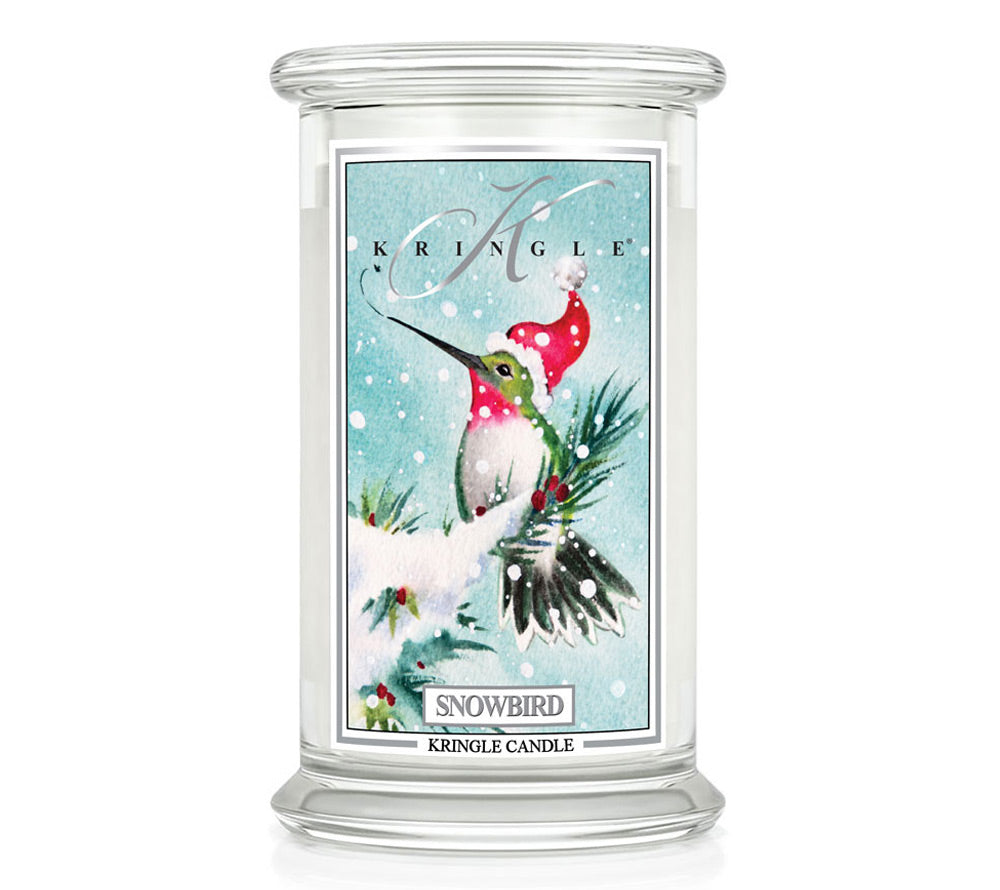 Große Classic Candle Snowbird (22 oz-Glas, 2-Docht) Snowbird von Kringle Candle ☆ ein frischer Winterduft mit Noten von Pfefferminz, Orange und Cassis ☆ ideal um zuhause zu entspannen ☆ Jetzt bestellen!